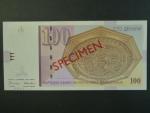 100 Denars 1996, BNB. B208as, Pi. 16, s přetiskem SPECIMEN