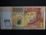 5000 Sk 1995 ssérie A (2000), přítisk Bi-milénium, nepatrný posun přítisku
