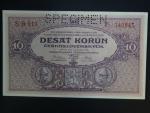 10 Kč 1927 série B 013, perf. SPECIMEN