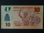NIGÉRIE, 10 Naira 2015, 7-místný číslovač, BNB. B235j, Pi. 39