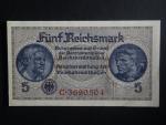 vydání pro obsazené území 1939-45, 5 Reichsmark série C, Ros. ZWK-4a