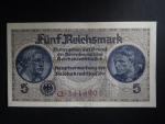 vydání pro obsazené území 1939-45, 5 Reichsmark série Q, Ros. ZWK-4a