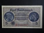 vydání pro obsazené území 1939-45, 5 Reichsmark série R, Ros. ZWK-4a