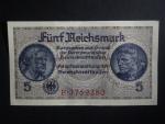 vydání pro obsazené území 1939-45, 5 Reichsmark série F, Ros. ZWK-4a