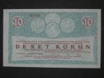 10 K 1919 poukázka království českého, nevydaná, jednostranná