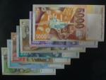 sada bankovek 20 - 5000 Sk 2000 s přítiskem Bi-milénium, všechny sériové čísla končí číslem 