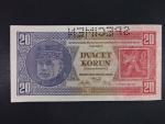 20 Kč 1926 série Jg, perf. SPECIMEN z rubu