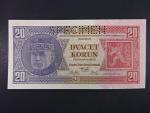 20 Kč 1926 série Df, perf. SPECIMEN z líce