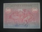 500 Kč 1919, nejzachovanější známý kus, oboustranná