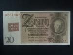 DDR - 20 DM 1948 (1929) série D válečná s kolkem, Ro. 335, Grab. SBZ-6c