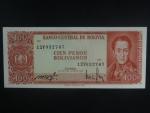BOLÍVIE, 100 pesos Bolivianos 1966, BNB. B350c, Pi. 163
