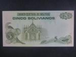 BOLÍVIE, 5 Bolivianos 1990, BNB. B401b, Pi. 203c