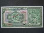 100 Kč 14.1.1920 s. U anulát, 1x přetisk SPECIMEN