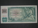 100 Kč 1961 s. C, kolek, Baj. CZ 1a, Pi. 1, nepatrný přehyb