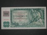100 Kč 1961 s. C, kolek, Baj. CZ 1a, Pi. 1, nepatrný přehyb