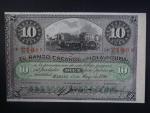 KUBA,10 pesos fuertes 1896, vzadu červeně PLATA, BNB. B307c, Pi. 49