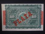 KUBA,10 pesos fuertes 1896, vzadu červeně PLATA, BNB. B307c, Pi. 49