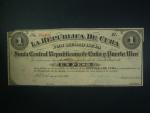 KUBA,1 peso 1896 Junta Central Republicana, BNB. B601a, Pi. 64
