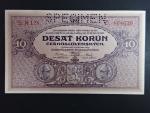10 Kč 1927 série N 128, perf. SPECIMEN