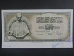 500 Dinara 1986, schvalovací tisk s okrajem, raz. + podpis, BNB. B413er, Pi. 91c
