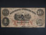 USA, 10 Dollars 1856, Merchants and Planters Bank, perforační dírka