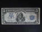 USA, 5 Dollars 1899 Silver Certificate: portrét Takota-Inyanka, Pi. 338