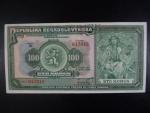 100 Kč 14.1.1920 série W, 1x perf. SPECIMEN