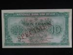 10 Francs/2 Belgas 1943, SPECIMEN anulát, BNB. B570as2, Pi. 122