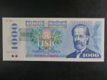 1000 Kč 1985/1993 série U 04 I.deska, kolek tištěný