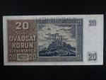 20 Ks 1939 série Ml 74 perf. SPECIMEN nahoře