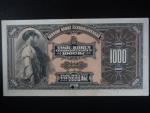 1000 Kč 1932 série A, bankovní vzor se svislou perf. SPECIMEN +  perf- otvor 4mm