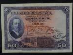 50 Pesetas 1927, přetisk Republica Espaňola (v oběhu: 1931), BNB. B516c, Pi. 80