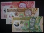 TURKMENISTÁN, 1, 5, 10 Manat 2025, BNB. B240-42