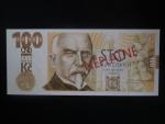 Rašín, 100 Kč 2019 série TE 02 NEVYDANÁ s přítiskem, přetisk SPECIMEN, (V1)