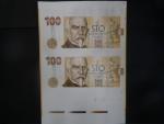 Rašín, 100 Kč 2019 série RH 02 + RC 04 s 2x perf. SPECIMEN, pravá půlka archu (V2)
