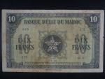 MAROKO, 10 Francs 1943, BNB. B219b, Pi. 25
