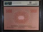 5000 Kč 1919 Novotisk s přetiskem Specimen - PMG 67, série 2, č. 47