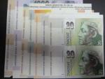 sada bankovek 20 - 5000 Sk 1993 - 1995 série A ve svislých dvoupáskách (z archů)
