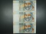 500 Sk 1.10.1993 s. A, nerozstřižené 3ks, Baj. SK 9a, Pi. 23