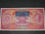 500 Ks 2.5.1929 s pretiskem, serie H, dobrý stav