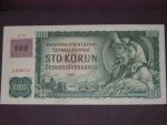 100 Kč 1961 s. B 20, kolek, Baj. CZ 1a, Pi. 1