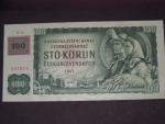 100 Kč 1961 s. R, kolek, Baj. CZ 1b, Pi. 1, ohlý rožek