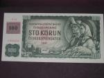 100 Kč 1961 s. X 55 (malá průsvitka) II.vydání, kolek, Baj. CZ 1e, Pi. 1