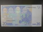 20 Euro 2002 s.U, Francie, podpis Jeana-Clauda Tricheta, L034 tiskárna Banque de France, Francie