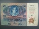 50 K 2.1.1914 , kolkovaná, padělaný kolek