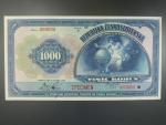 1000 Kč 15.4.1919, serie B anulát, přetisk SPECIMEN, číslovač 6-nul,