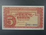 5 Kčs 1945 série U/P perforace 3md