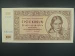 1000 Kčs 9.5.1951 nevydaná, série 11 B, certifikát ČNB