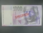 1000 Sk 1995 serie C 00000000, anulat číslo 0160 s pretiskem SPECIMEN, Ba. SK10b