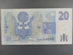 20 Kč 1994 s. B 33 proužek vpravo, Baj. CZ 10a, Pi. 10a